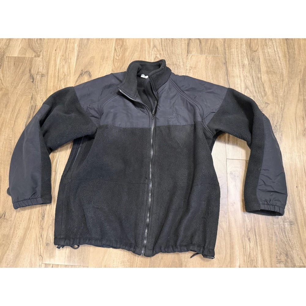 US Navy Jacket Mens Medium Short Black Fleece Parka Liner Military Cold Military